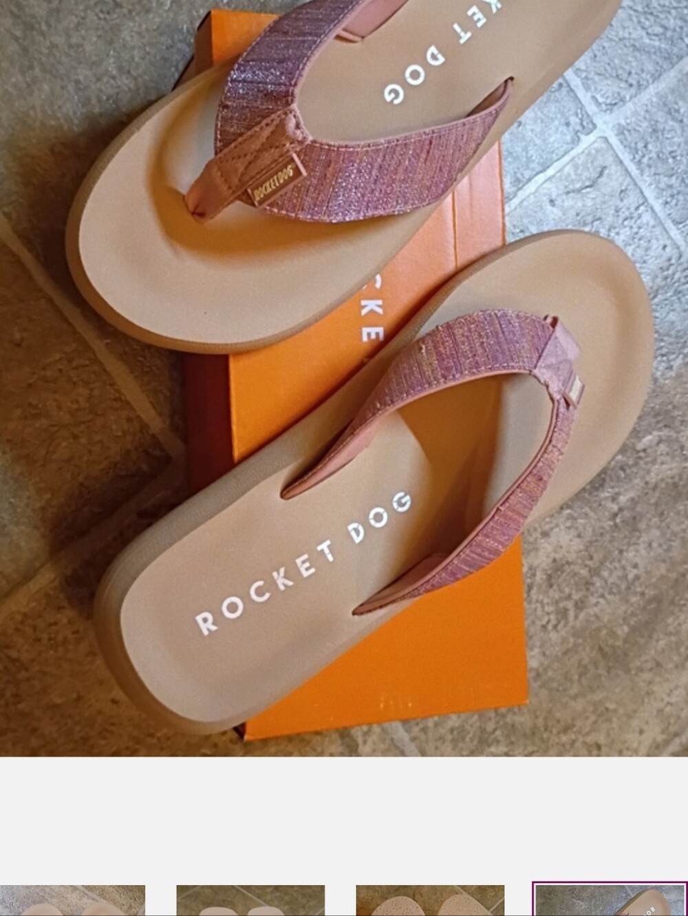 Rocket Dog NWT/BOX Sparkle Pink Lavender Thong Sandals Women's Size 10 - Picture 16 of 16